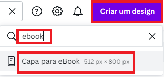 Capa para ebook com Canva