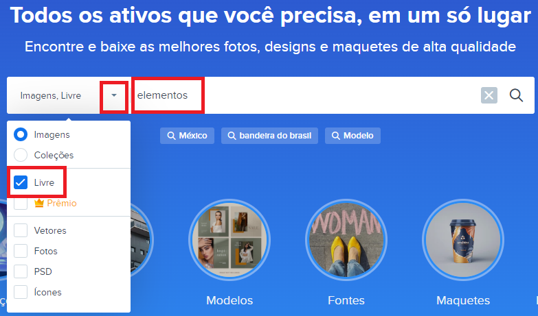 Encontrando elementos para plano de fundo na plataforma freepik.