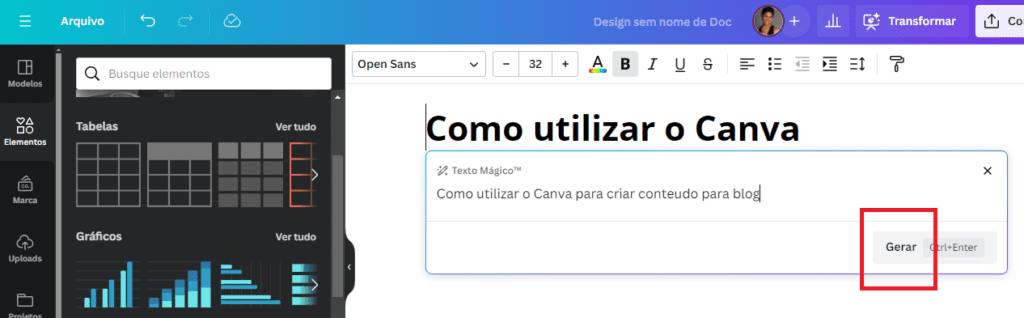 Escrevendo conteúdos para a ferramenta de inteligência artificial.