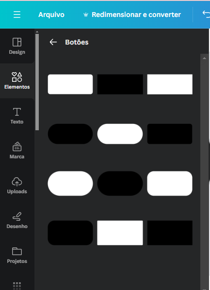 Modelos de botões para personalizar no Canva